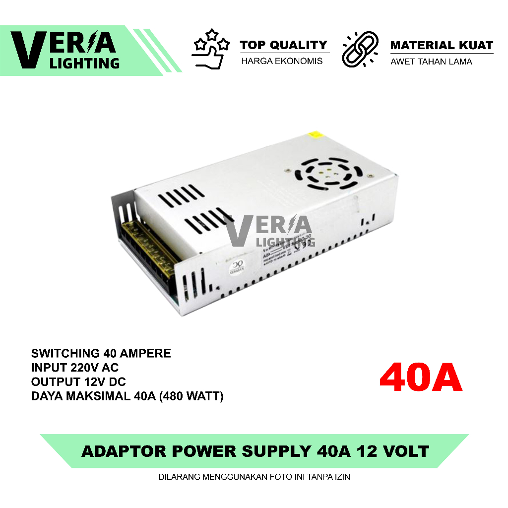 Adaptor Power Supply 12V 40A Switching LED Trafo 40 Ampere