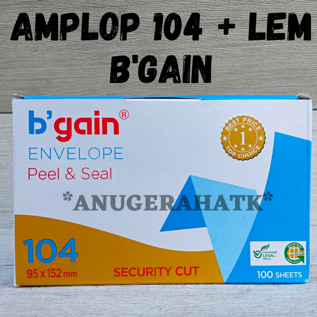 

1 PACK AMPLOP BGAIN 104 TANGGUNG + LEM