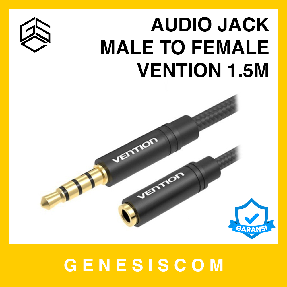 Kabel Audio Jack 3.5mm Male to Female VENTION BHB Extension Extender Cable AUX - 1.5M 1,5M Perpanjan
