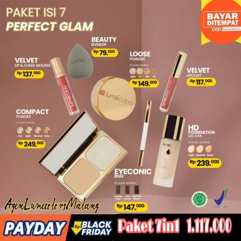Lumecolors Paket Hemat 7in1 Kosmetik Lengkap PERFECT GLAM
