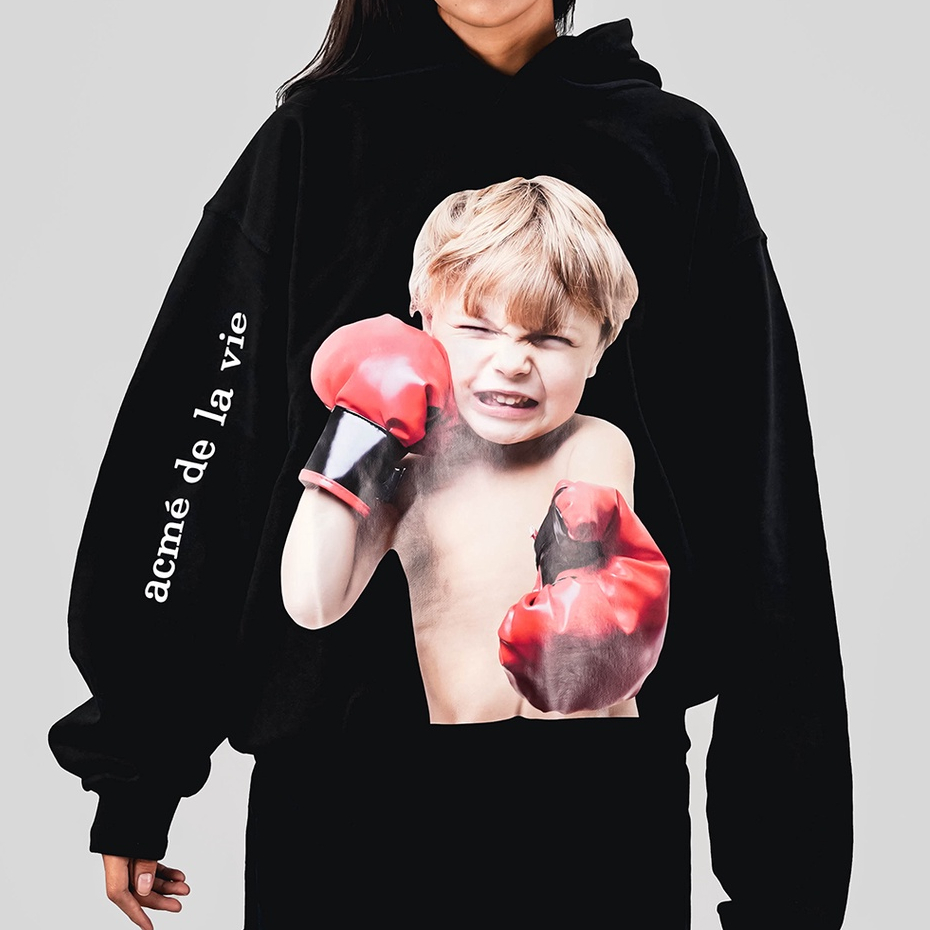 ADLV Baby Face Boxing Black Hoodie