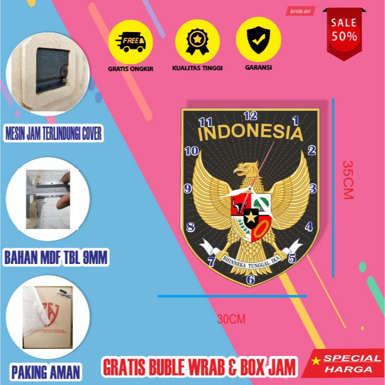 Jam Dinding Unik Tempel Tembok Timnas Indonesia Jumbo