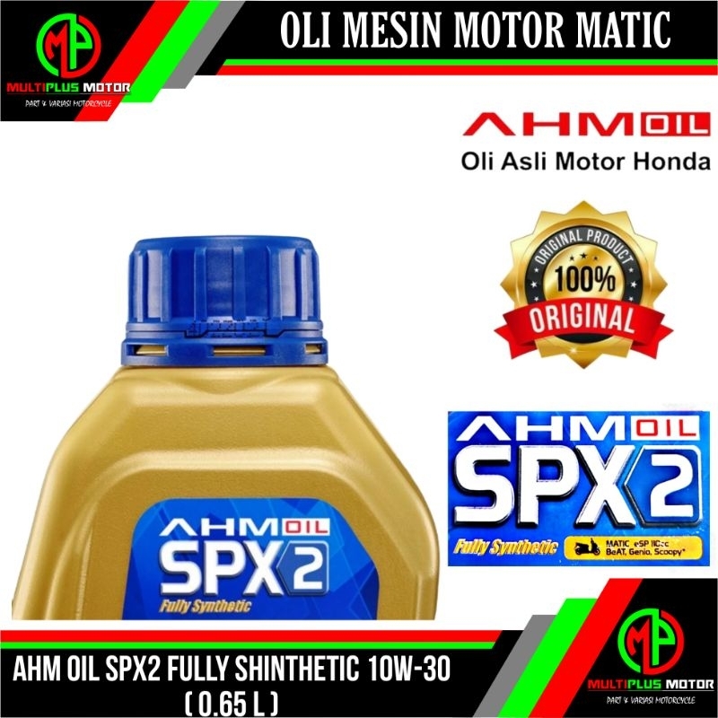 Brilliantblossoms_ Oli Mesin Matic Ahm Oil Spx2 10W-30 Fully Synthetic Spx 2 650 Ml (0.65L) Original
