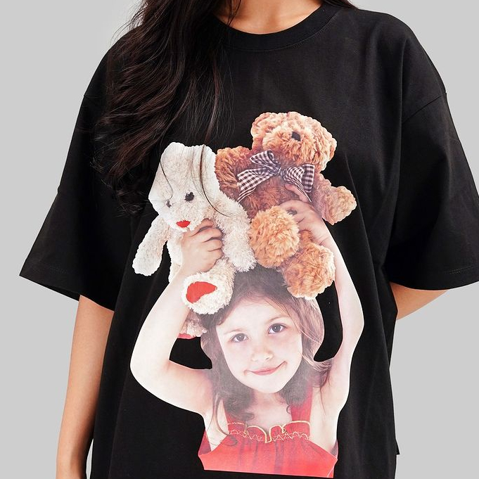 ADLV Double Bear Girl Black Tee