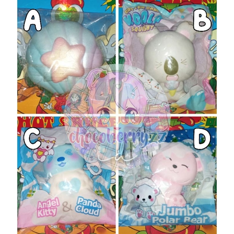 Squishy Punimaru Yummiibear Mascot Polar Bear Koala Panda Cloud Sea Shell Murah