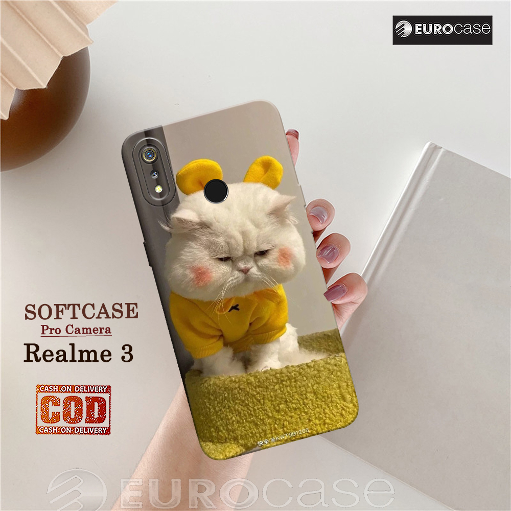 Casing Hp Realme 3 - Fashion Case Kucing - Soft Case Hp Realme 3 - Kesing Hp - Softcase  - Cover Hp 