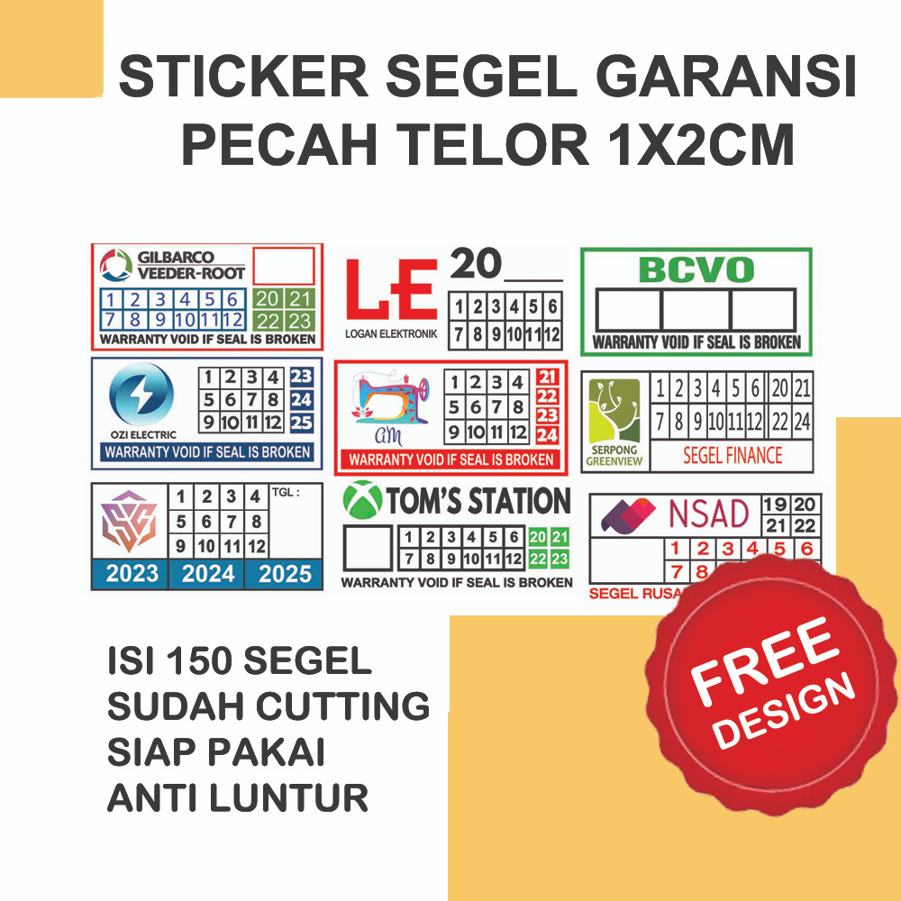 

STICKER SEGEL GARANSI PECAH TELOR, SIAP PAKAI, SDH PRINT DAN CUTTING, DESAIN FREE