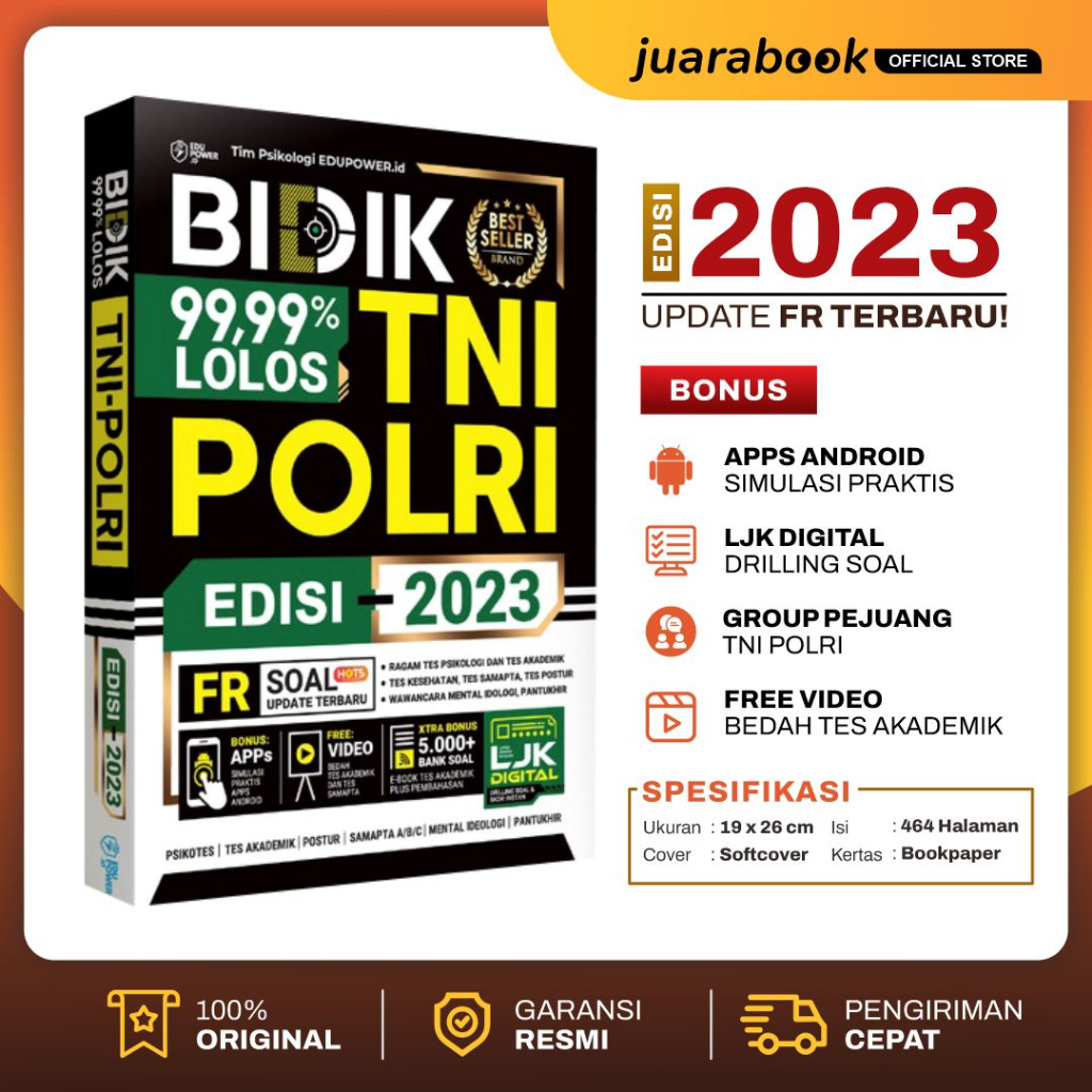 BUKU TNI POLRI 2023 BIDIK 99,99% LOLOS TNI POLRI