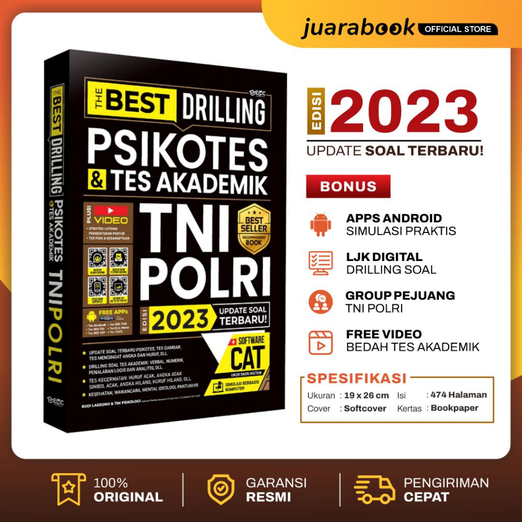 Buku Tni Polri 2023 The Best Drilling Psikotes & Tes Akademik Tni Polri