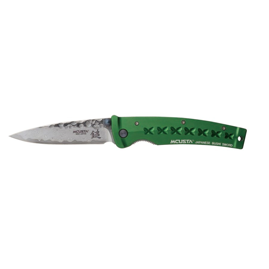 EDC Folding Knife MCUSTA VG10 Damascus Tsuchi BUSHI FUSION 85mm GREEN