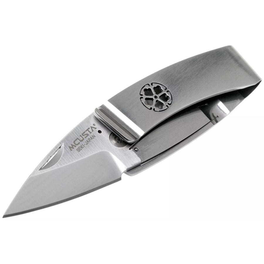 EDC Japanese Folding Knife MCUSTA AUS-8 Kamon Kikyo Money Clip 55mm