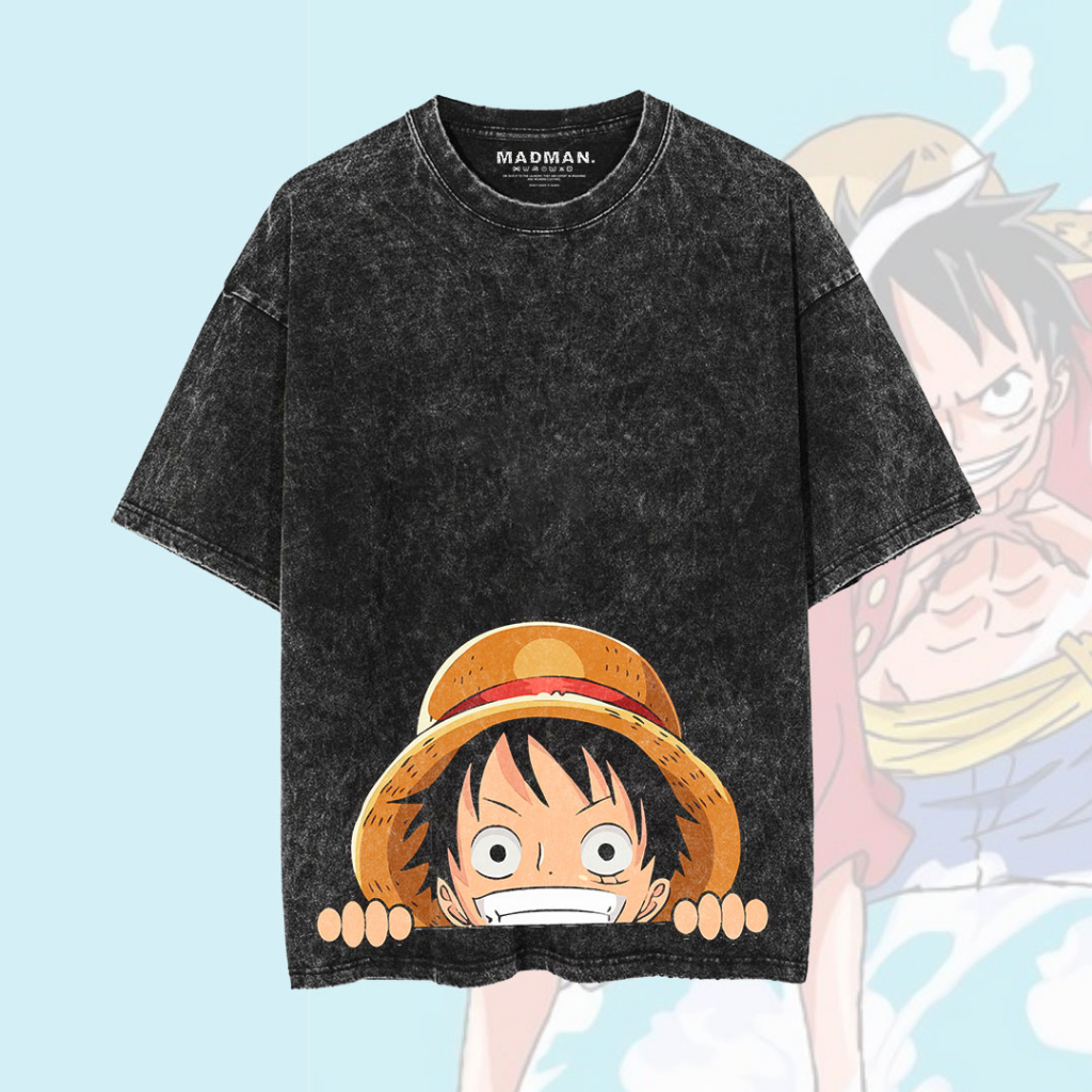 MADMAN Kaos ANIME Oversize Washed ONE PIECE "LUFFY" | PSOP - 4 WO