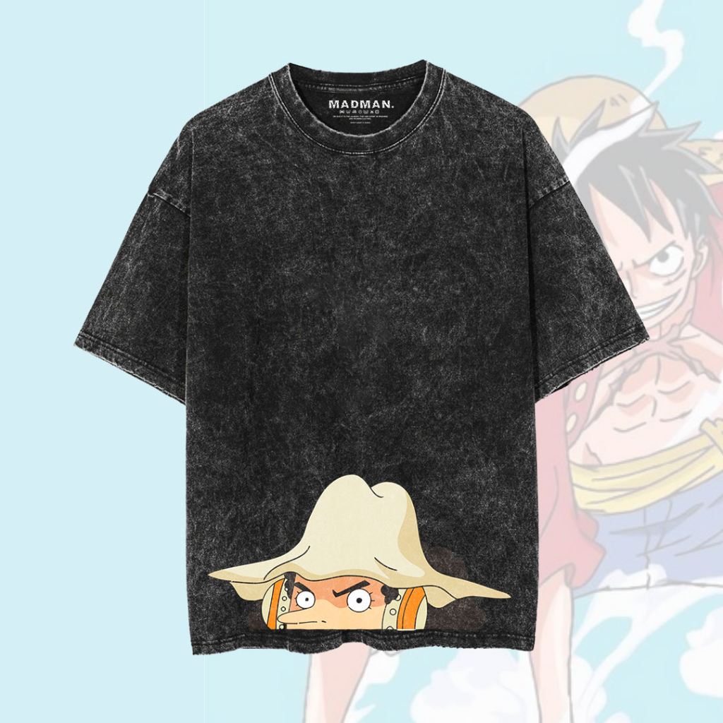 MADMAN Kaos ANIME Oversize Washed ONE PIECE "USSOP" | WO PSOP - 10