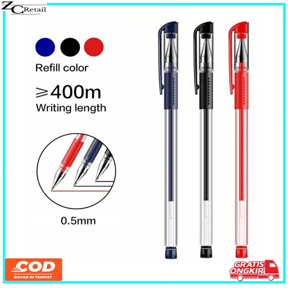 

Bulpoin Bolpoin Pulpen Polpen bolpen Pena Pen Gel Ink 0.5Mm Alat Tulis Kantor Sekolah Tinta Cair Standart Warna Merah Hitam Biru