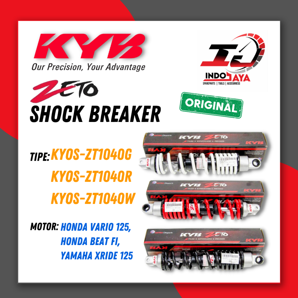 SHOCKBREAKER KAYABA KYOS-ZT1040G UNTUK MOTOR ALL MATIC / SHOCK BREAKER BELAKANG / KYOS-ZT1040R / KYO
