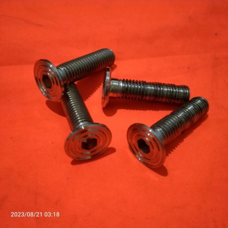 Baut slim Shock belakang L stenlis M10 /baut14