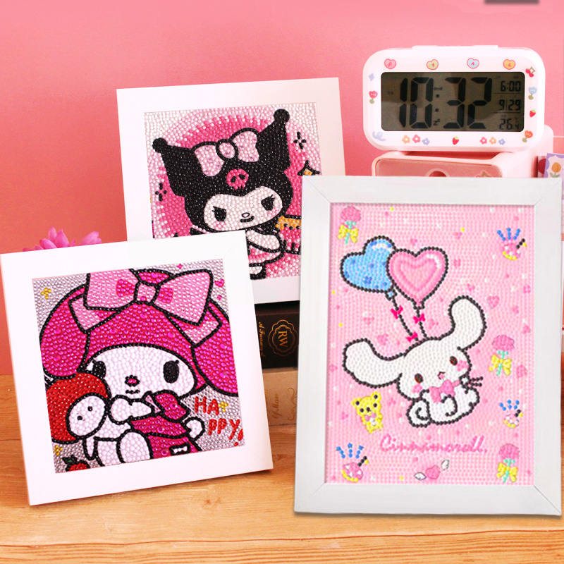 [DISKON 50%] Cinnamoroll Diamond Painting Sanrio Edition + Bingkai foto Cartoon Lotso  Full Round Dr