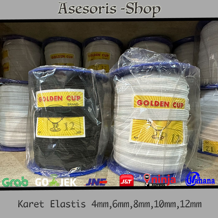 Tali Karet Elastis Hitam | Karet Elastis Putih | Tali Karet Masker