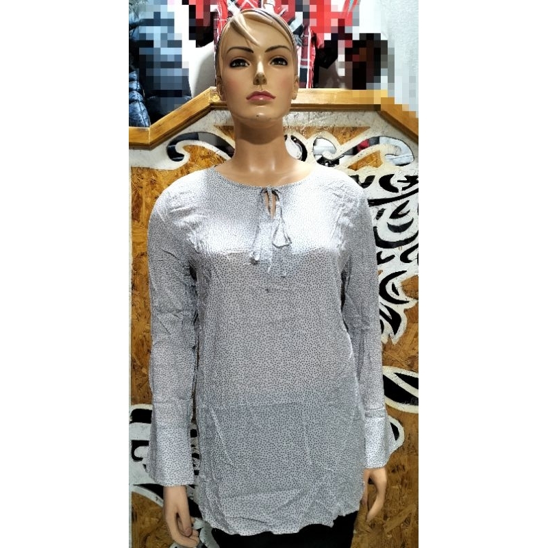 Blouse Esprit lengan panjang leher tali