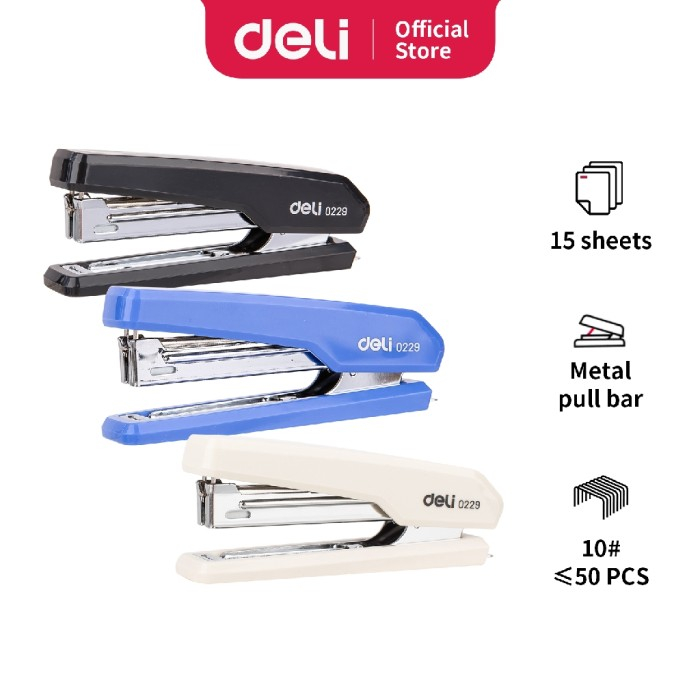 

(1 Biji) Stapler Deli E0229 / Deli Staples Stapler Tahan Lama Durable 10 15lembar sheets / Deli E 0229 F / Stapler Deli E0229F / Deli HD-10 0229