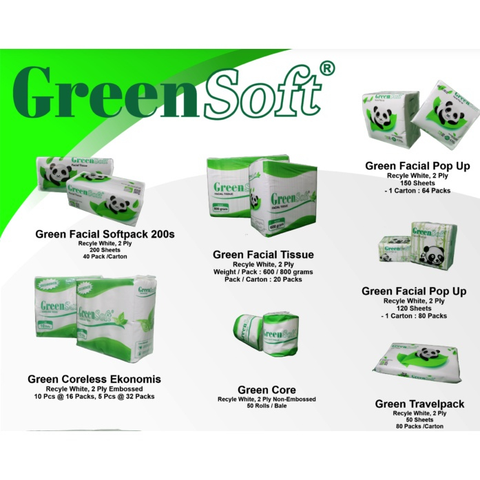 Tissue Kering Green Soft 800 Gram/600 gram - Tissue Greensoft Lembut - Facial Tissue