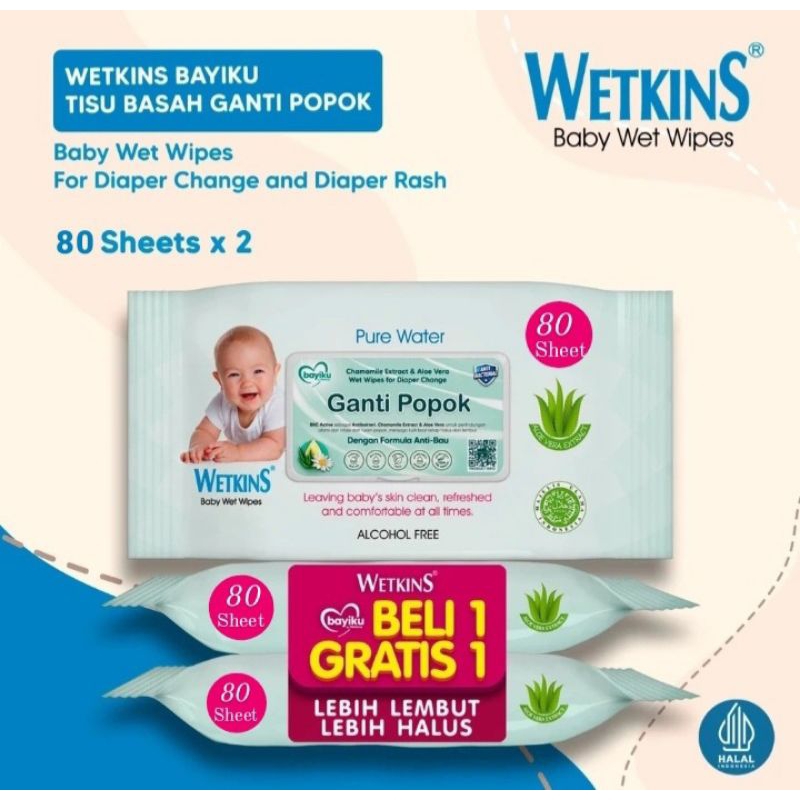 WETKINS Baby Wet Wilpes Pure Water Ganti Popok 80's
