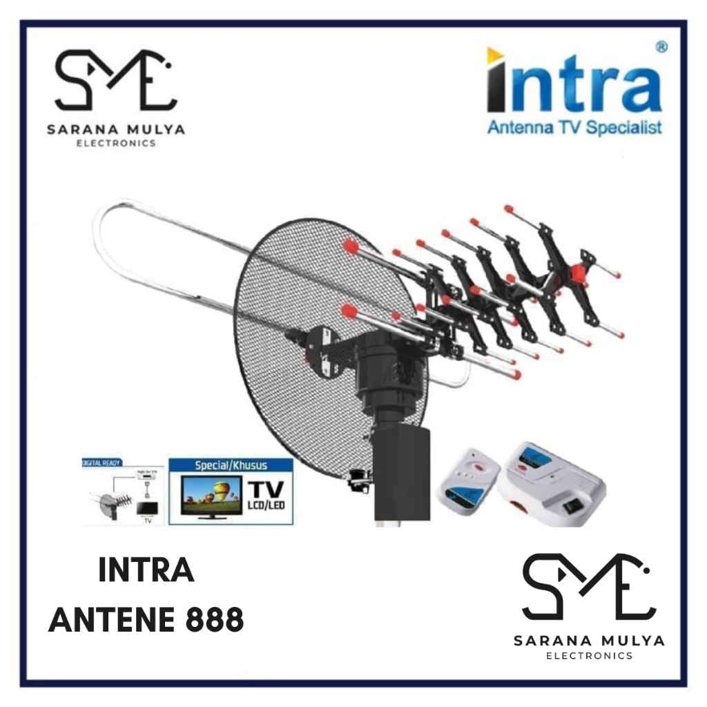 INTRA ANTENE OUTDOOR / LUAR TV DIGITAL INT-888 - TV/LED/LCD/STB KABEL 10METER