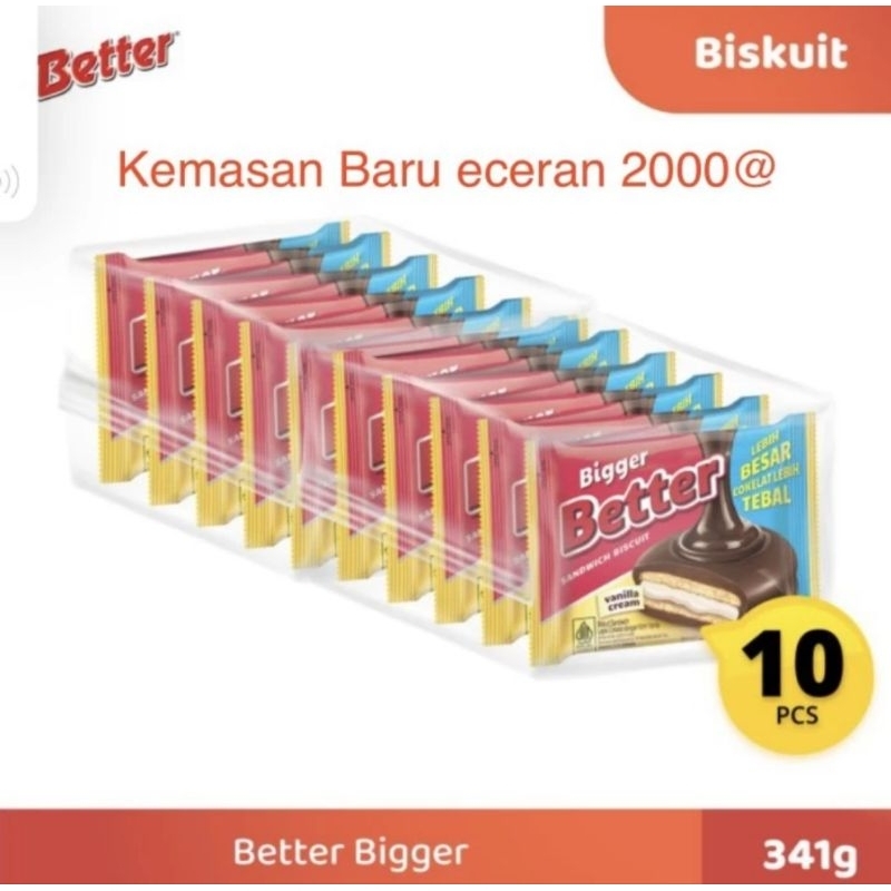 

Biskuit Bigger Better Kemasan 27gr Renceng isi 10