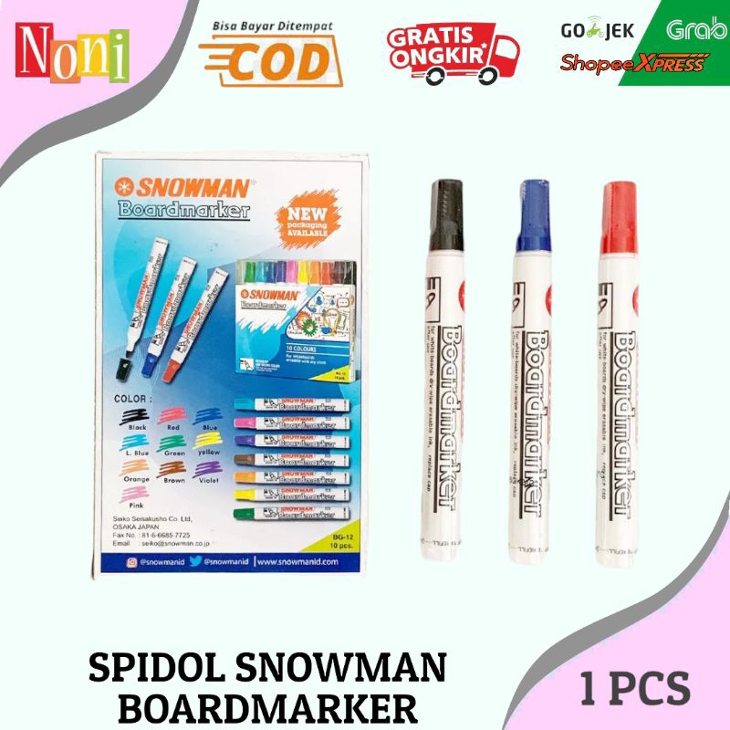 

Spidol papan tulis SNOWMAN WHITEBOARD BISA DIHAPUS NON PERMANENT