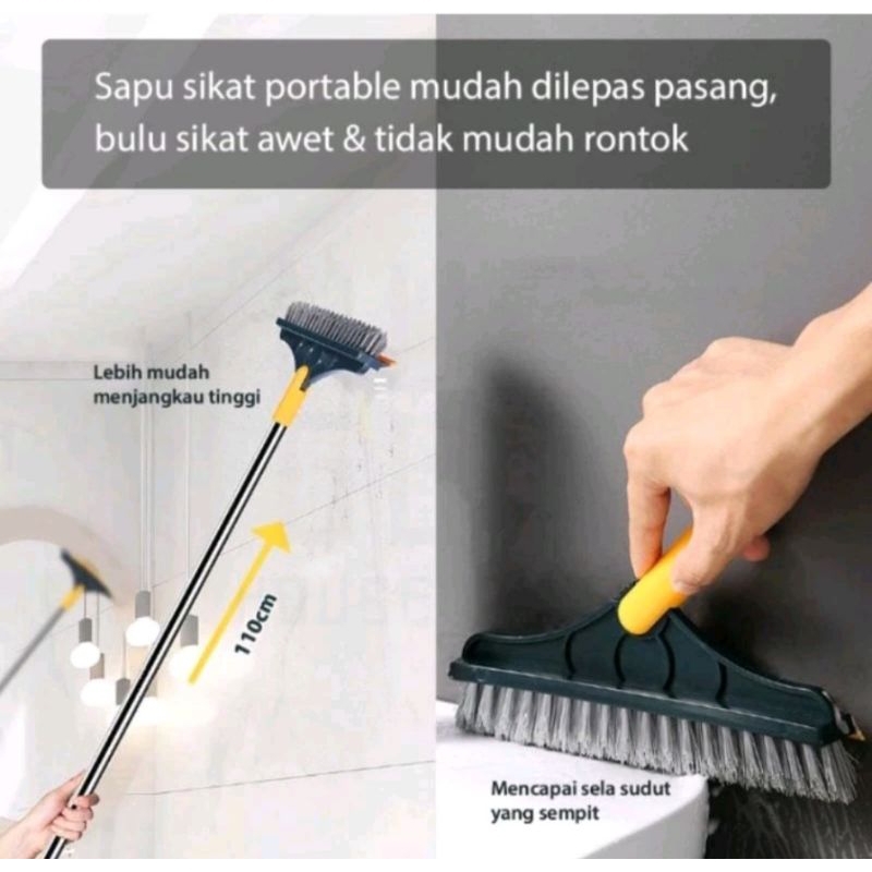 SIKAT PEMBERSIH LANTAI MULTIFUNGSI 2 IN 1 / SIKAT GAGANG WC TOILET KAMAR MANDI