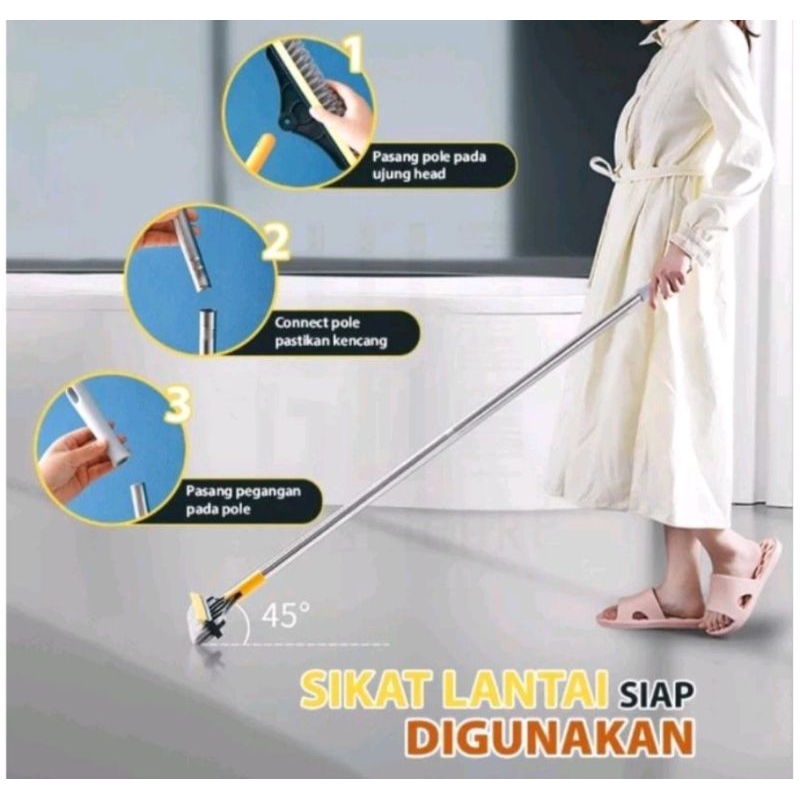 SIKAT PEMBERSIH LANTAI MULTIFUNGSI 2 IN 1 / SIKAT GAGANG WC TOILET KAMAR MANDI