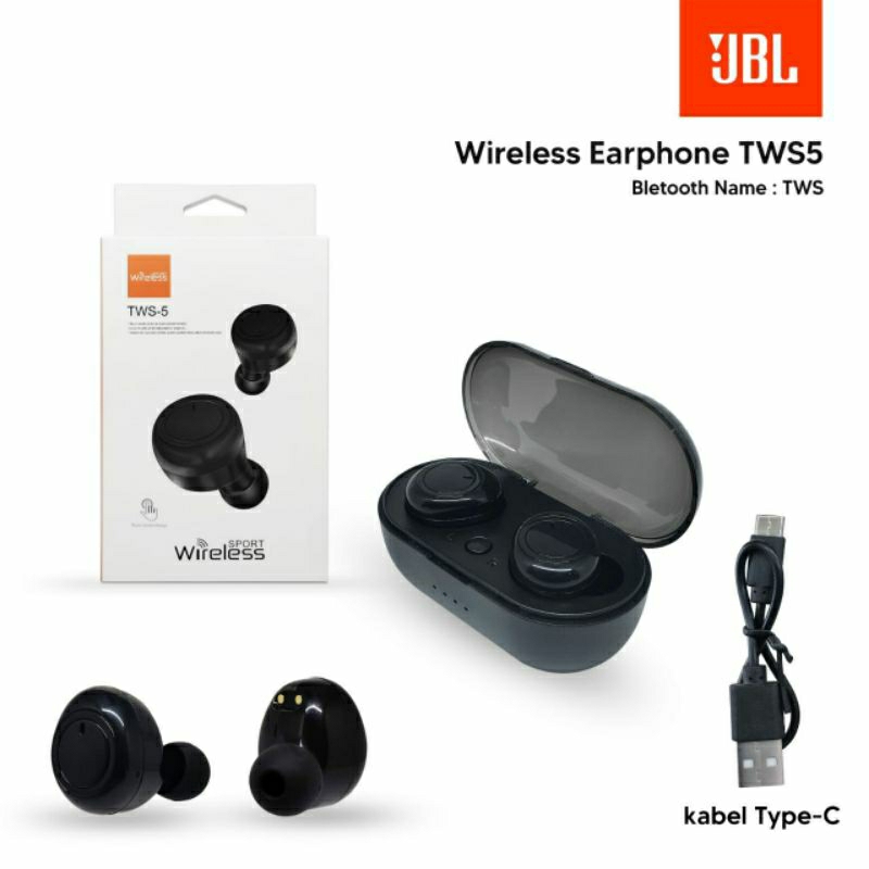 WIRELESS EARPHONE BLUETOOTH JBL TWS 5 EARBUDS