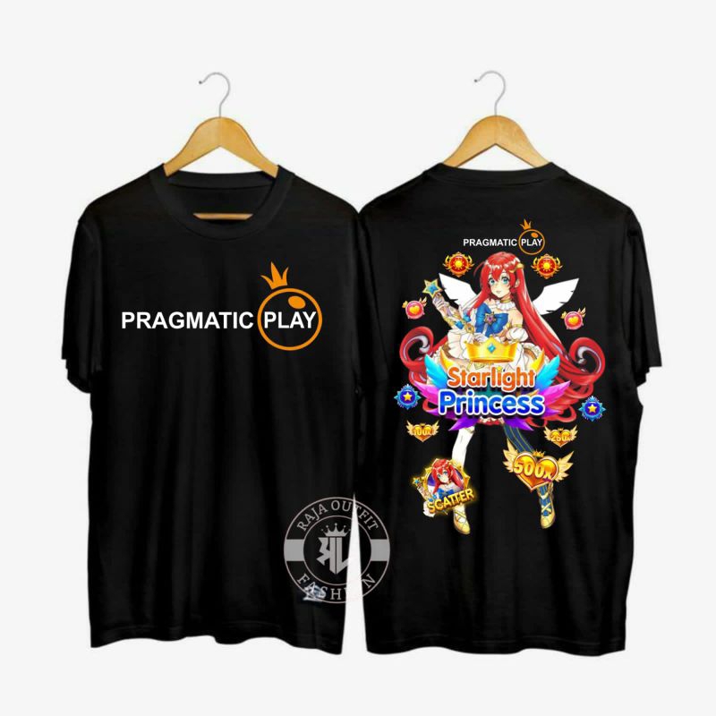 Kaos distro T-shirt baju pakaian game pragmatic play slot starlight cewe/cowo/pria/wanita