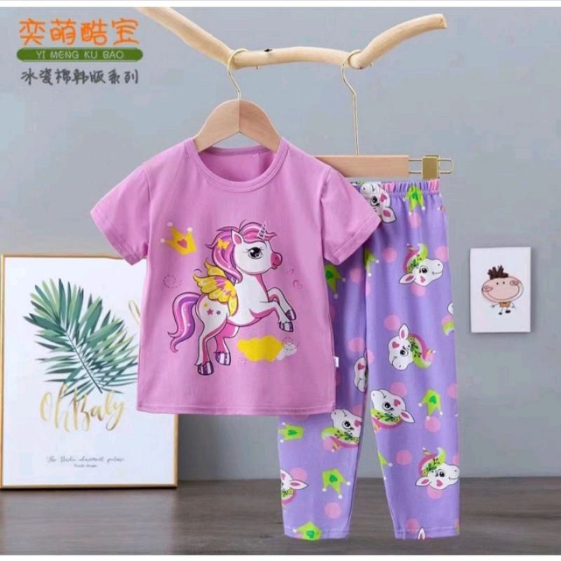 PIYAMA ANAK PEREMPUAN PREMIUM/BAJU TIDUR ANAK ORGANIK CP