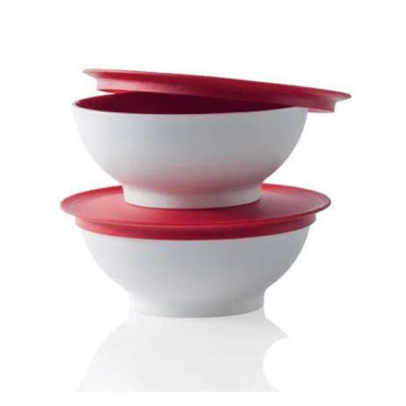 Mangkok Merah Putih Tupperware Allegra Bowl Serving Serbaguna dengan Tutup