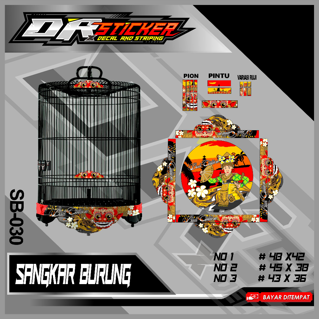 Terbaru  Stiker Decal Tebok Murai Stiker Sangkar Murai Barong Bali Culture Keren