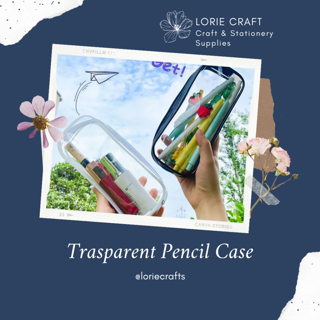 

LC Kotak Pensil Transparan PVC Mika Hitam Putih List