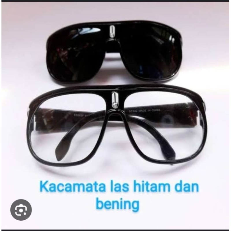 kacamata las listrik lensa kaca asli bukan mika anti pecah las motorolan