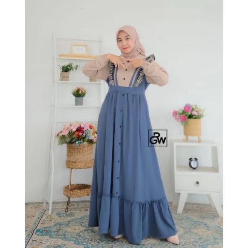 GAMIS RENDA JIHAN CRINGKEL AIRFLOW GAMIS TERBARU PREMIUM BEST SELLER-Denim