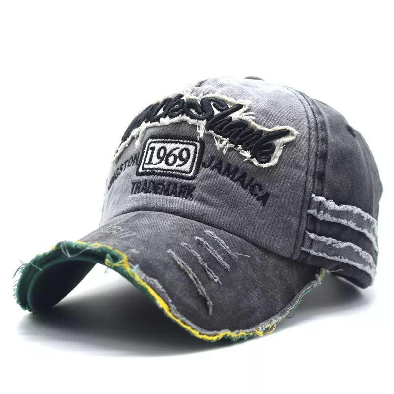 Topi Baseball Sobek Casual Hat Jeans Pria/Wanita Import