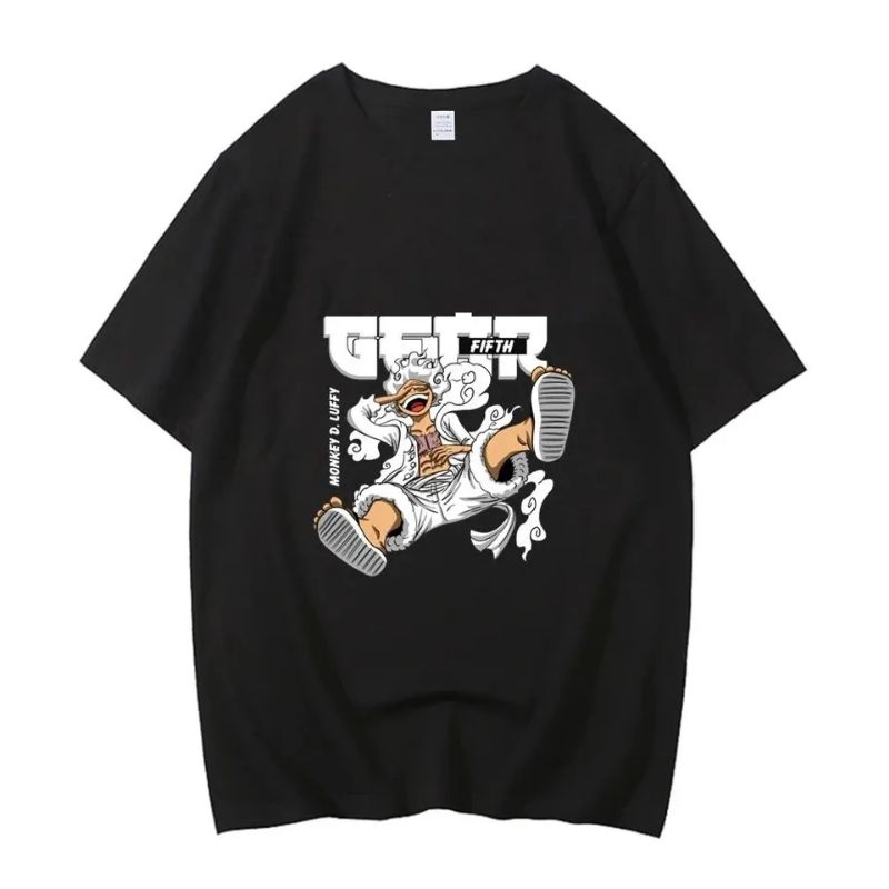 Kaos distro T-shirt anime one piece 5 Gear Wibu Kartun Zoro rorona Cewe/cowo/pria/wanita