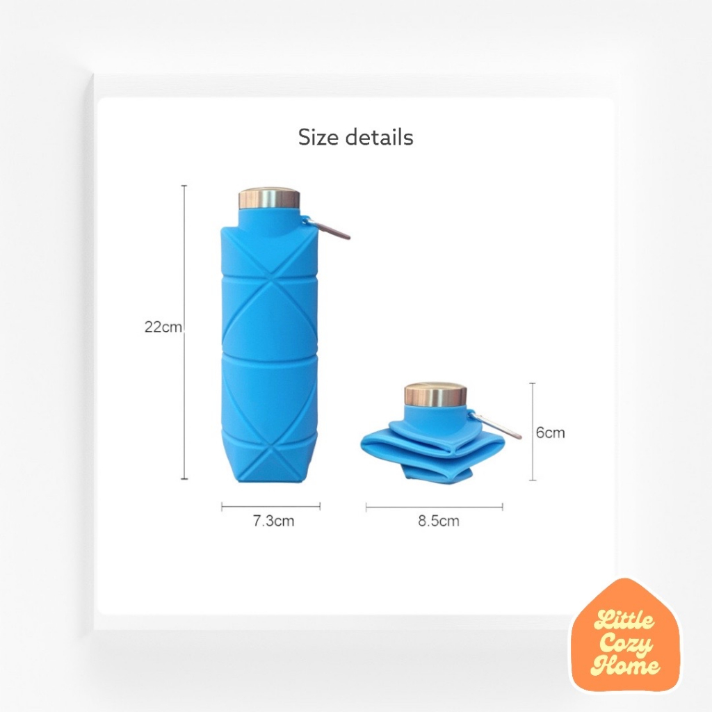 Origami Water Bottle / Foldable Silicone Collapsible Botol Minum Anti Tumpah Travel Praktis Mini Lipat Air Kopi Jus Kapasitas Besar BPA Free Silikon