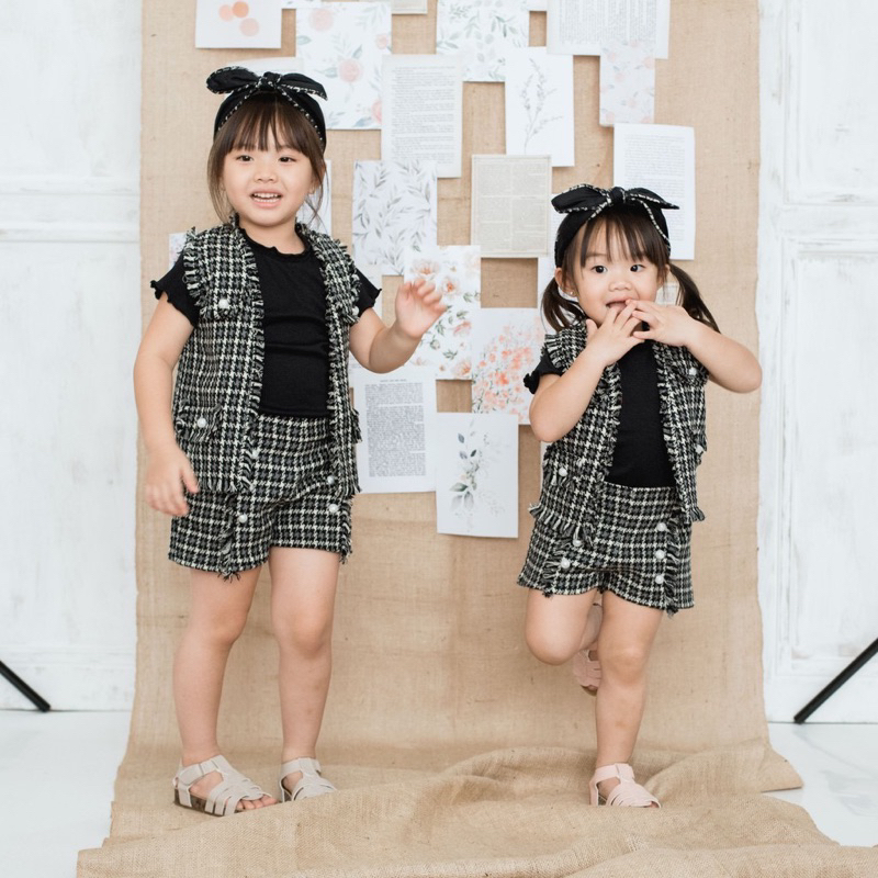 Setelan anak bahan tweed