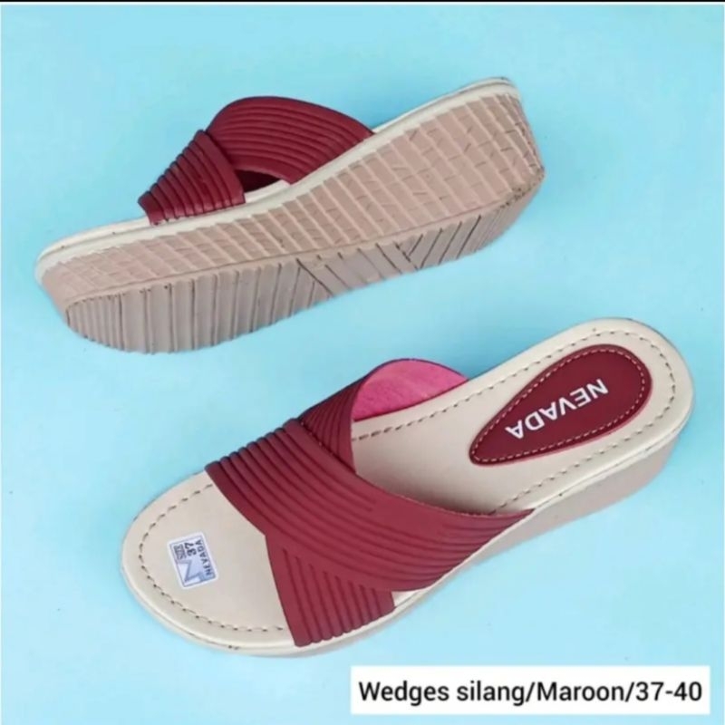 Wedges Nevada Sandal Wedges Nevada Sandal Wanita Wedges  Kekinian Sandal Wanita Terlari Sandal Selop Wanita Terlaris Sandal Wedges Terbaru