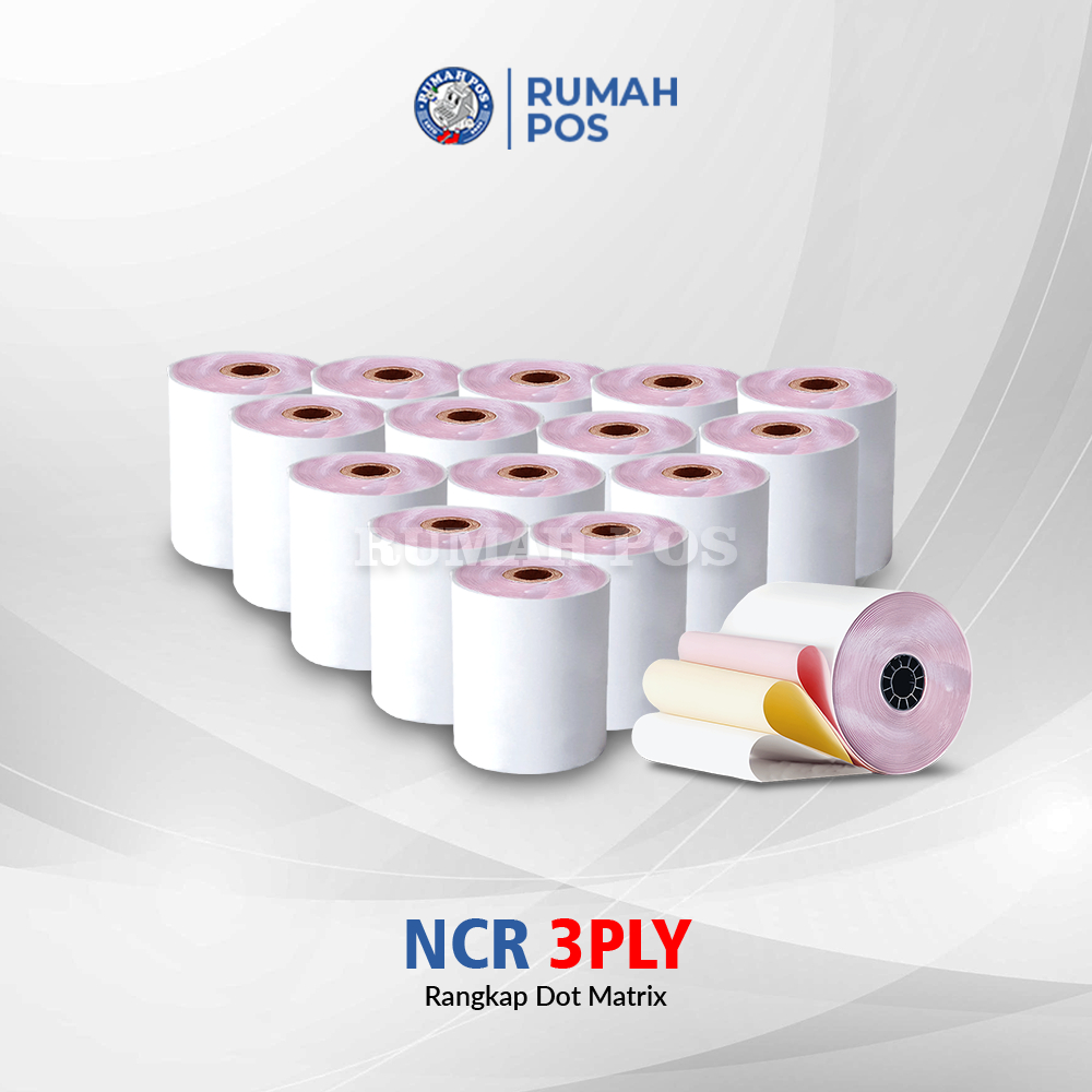 

1 SLOP Kertas Kasir NCR 3PLY 75x60 mm Struk Rangkap Printer Dot Matrix isi 10 roll