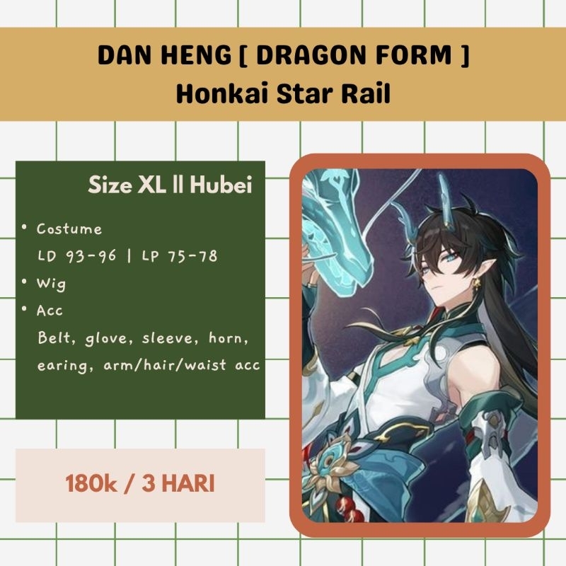 [ RENTAL ] Costume Cosplay Dan Heng Dragon