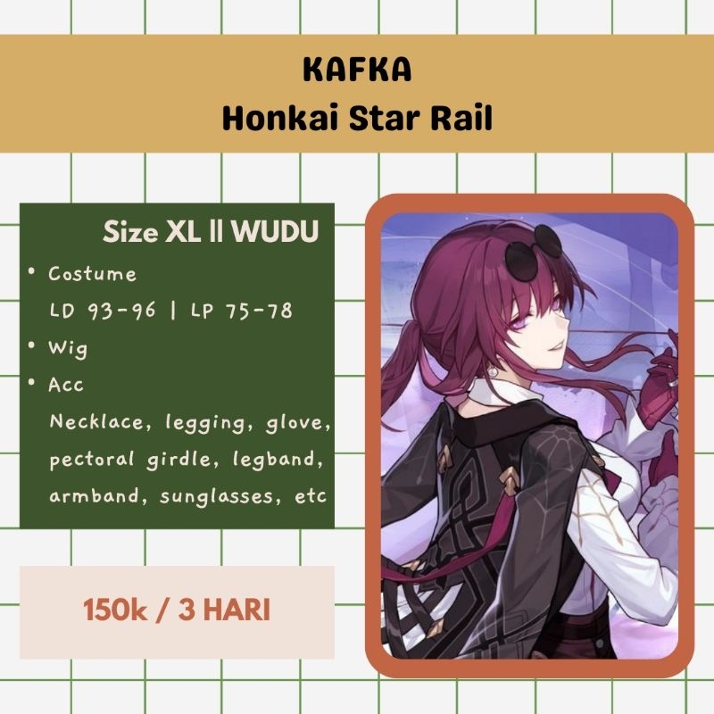 [ RENTAL ] Costume Cosplay Kafka