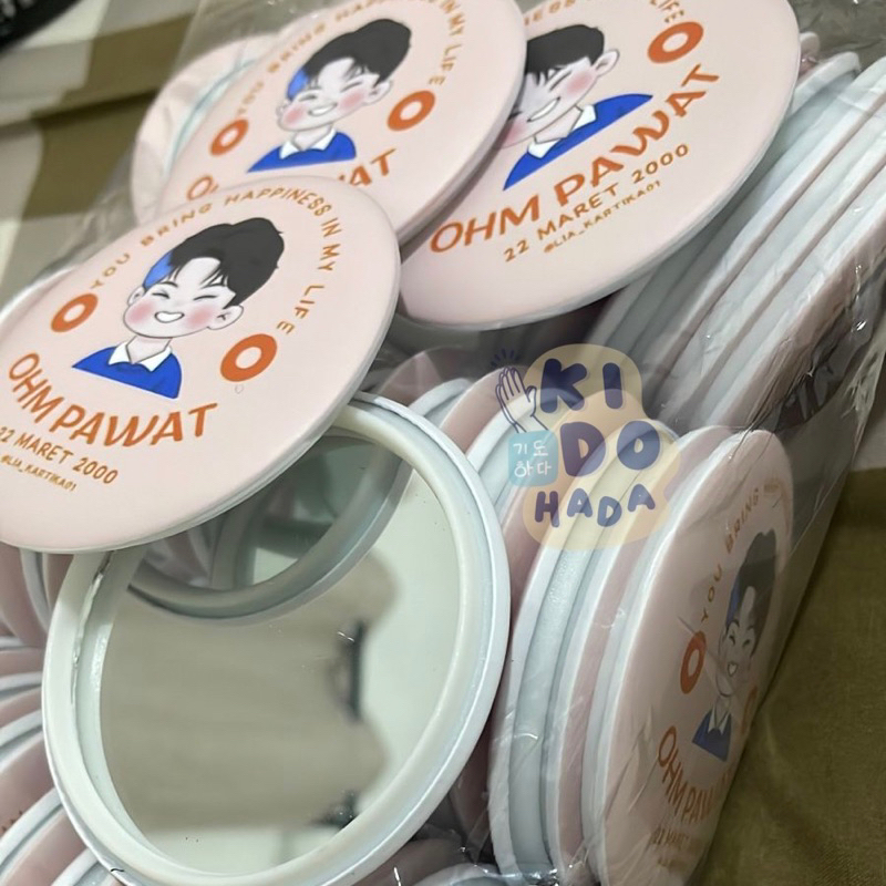 [CUSTOM] Hand Mirror Cermin Kaca Pin Custom saku pocket tangan kecil mini besar Kpop Thailand thai e