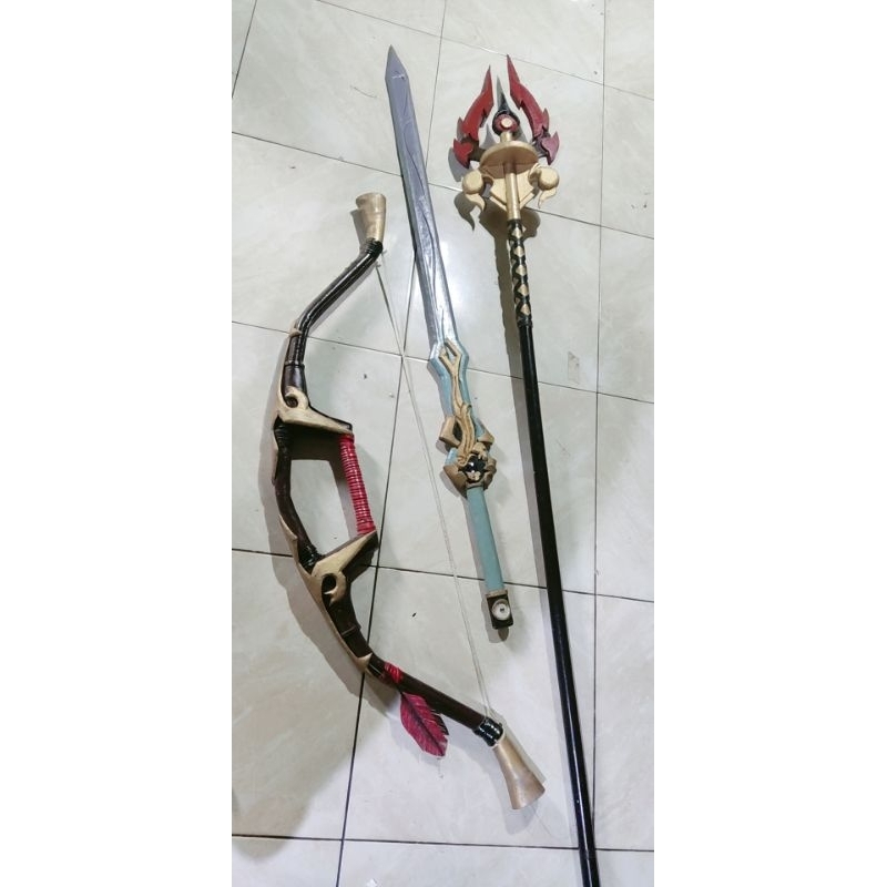 Genshin Impact Properti second hutao homa keqing - Mainan kayu replika