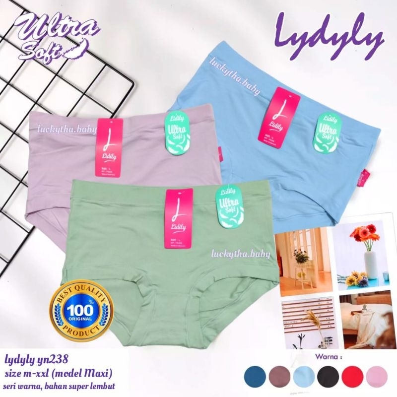 isi 12pcs-  CELANA dalam wanita LYDYLY YN238 / Celana dalam wanita Lydyly / Celana dalam LYDYLY maxi